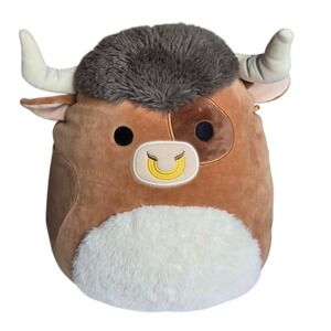 Kellytoy Shep Highland Cow 14" Squishmallow Plush Brown‎ Cream Wildlife Squad